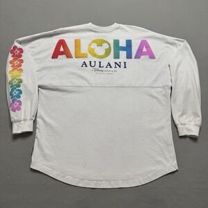 Aulani Pride Spirit Jersey L White Hawaii Oversized Shirt Adult Classic Rainbow